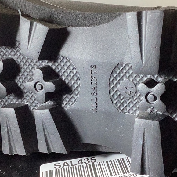 AllSaints Billie tall chunky leather Chelsea boots in black - Picture 12 of 13